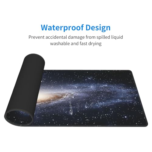 Galaxy Gaming Mouse Pad, Space Universe Starry Nebula Large Extended Desk Mat 11.8X 31.5 inches with Non-Slip Base & Stitched Edges, Waterproof Desk Mat for Office, Home, Laptop, Computer Keyboard - color: Galaxy_07