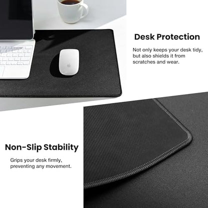 ALOANES Large Gaming Mouse Pad with Non-Slip Rubber Base,Stitched Edge,Desk mat for Laptop,Computer & PC, Wristing Pad for Gamer,Office & Home,Classic Black XL 11.81''x31.50''x0.12'' | Black Desk Mat Mousepad for Computer Gamer Office Home XL 27.6"x11.8"x