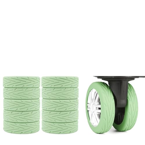 10Pcs Luggage Wheel Covers Silicone Silent Suitcase Protector for Luggage or Office Chair Caste Upgraded Wear-Resistant Anti-Noise Shock Absorption Suitcase Wheel Covers Accessories for Travel Green - color: Green arrow