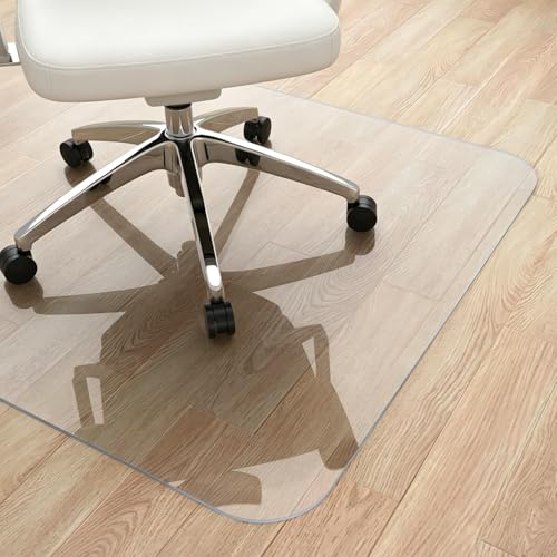 Yecaye Office Chair Mat for Hardwood Floor, 36" x 48" Clear Computer Desk Chair Mat, PVC Heavy Duty Floor Protector for Rolling Chairs, 0.07''(1.7mm) Thick Floor Mat (Transparent, 36" x 48") - size: 36" x 48" x 0.07''