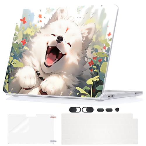 for 2026 Apple MacBook Neo 13 Inch Case A18 Pro A3404 with Hard Shell Keyboard Cover, Screen Protector, Silicone Dust Plugs and Webcam Privacy Cover, Cute Puppy - color: Dog