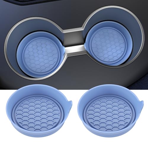 Amooca Car Cup Coaster Universal Automotive Waterproof Non-Slip Cup Holders Sift-Proof Spill Holder Car Interior Accessories 2 Pack Gray Blue - color: Gray Blue Solid, size: 2 Pack
