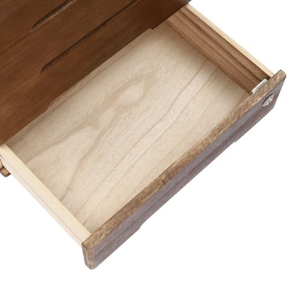 Wooden Desk Organizer with Drawers & Lock, Desktop Countertop Storage Cabinet Lockable Home Office Supplies File Tabletop Organizing Unit (4 Drawer - Retro Walnut) - style: 4 Drawer - Retro Walnut