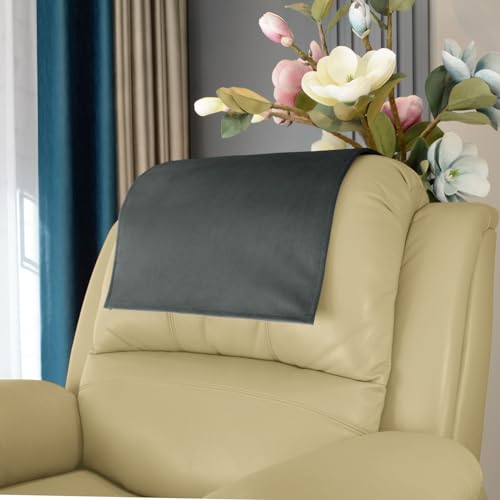 Non Slip Soft Velvet Recliner Chair Covers,Recliner headrest Protector,Headrest Cover for Furniture Slipcovers, Sofa Headrest Cover,Theater Seat, Home & Office Chair 17x27, Dark Gray - color: Velvet Dark Gray
