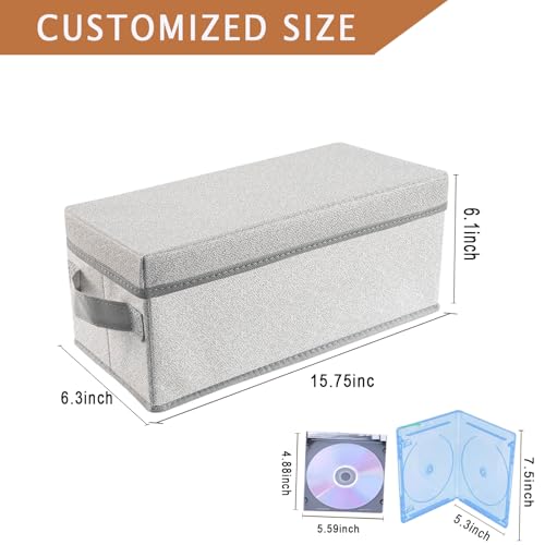 CD/DVD Storage Box Universal, Stackable CD/DVD Organizer with lid, Blu-ray disc Media Holder, Video Game Disk, Album, 4Pack can Hold 180cd / 80dvd Beige - size: 4pack beige