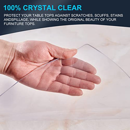 16x84 in Office Desk Blotter Pad Clear Plastic PVC Table Sheet Protector Cover Transparent Table Mat for Rectangular Dining Kitchen Coffee Dressing End Table Candle Furniture Surface - size: 16"x84"