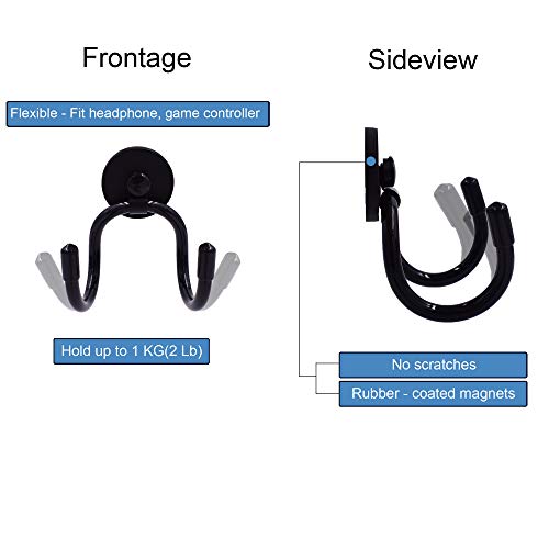 YYST Magnetic Headset Headphone Holder for Computer/Gaming Headsets, Headphone, up to 1 kg(2 lbs)- No Headsets (1)