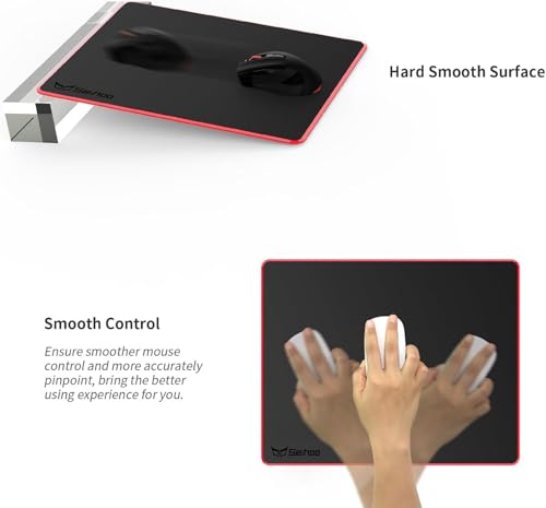 Mouse Pad, Resin Hard Surface Mouse Mat Polymer Silicone Bottom Gaming Mousepad No Smell Waterproof for Games, Office 30 x 24 cm (11.8 x 9.5in) - size: M: 11.8 x 9.5 in