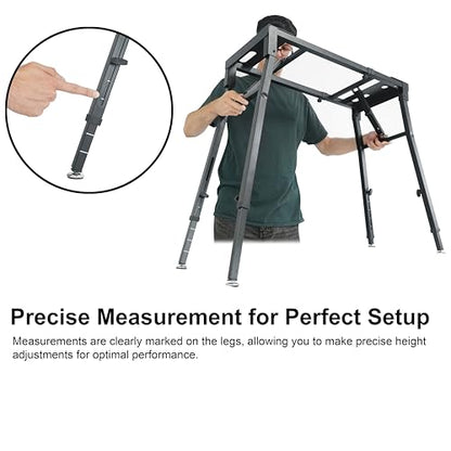 Rockville PKS35 Adjustable Platform Keyboard Stand, Steel, Foam Pads, Precise Adjustments, Folds Flat, Swivel Feet, Perfect for Performers, Live Music
