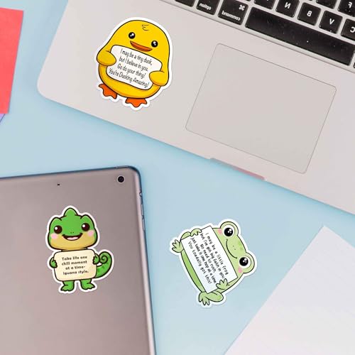 200PCS Emotional Support Animal Stickers by Puraesla– Affirmation Sticker Pack for Adults or Kids Cute Inspirational Buddies for Water Bottles, Laptops, Phones, Positive Quote Vinyl - size: L - 200PCS