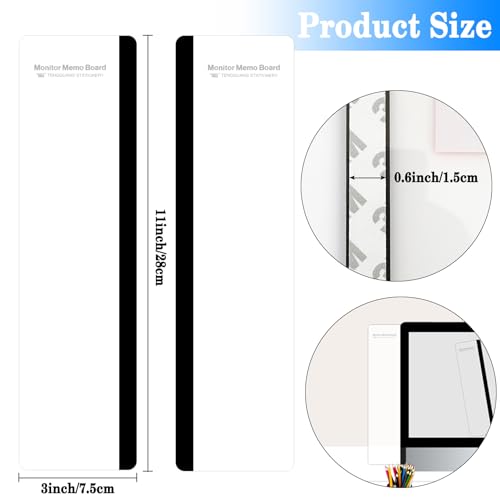 Generic 2pcs Multifunction Monitor Memo Board Transparent Message Panel Note Board Monitor Side Panel Suitable for Office Home Desktop - style: Flat style