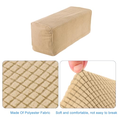 uxcell 2pcs Stretch Armrest Covers for Chairs/Sofas, Couch Arm Covers with Twist Pin, Furniture Protector Slipcovers Khaki - color: Khaki