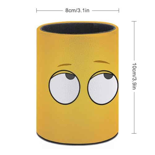 Eye Pen Holder Pencil Cup for Desk Organizer | Cute Makeup Brush Holder PU Multifunctional Office Suppliesfor Decor Home Classroom School - color: Eye