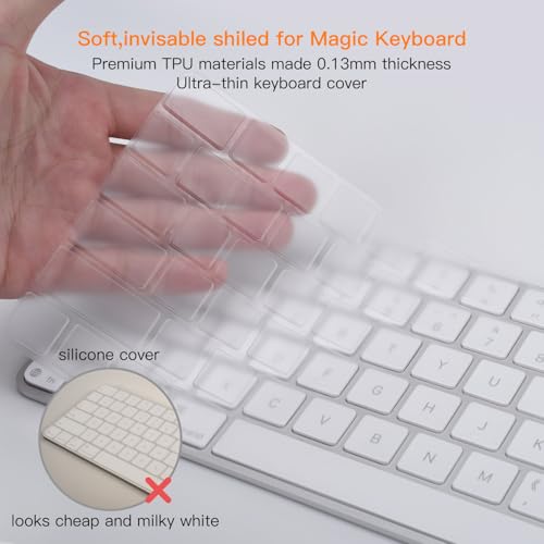 CaseBuy Keyboard Cover for 2024 Apple Magic Keyboard with Touch ID & Numeric Keypad Model A3119 Ultra Thin Clear TPU Protector iMac M4 Accessories