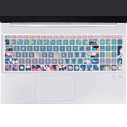 Keyboard Cover for 15.6 HP Laptop 15-fc 15-fd 15t-fd 15z-fc Series, HP Pavilion 15-eg 15t-eg 15-eh 15-er, 17z-ca 17-cn 17-cp 17z-cp Series Red Flower - color: Red Flower