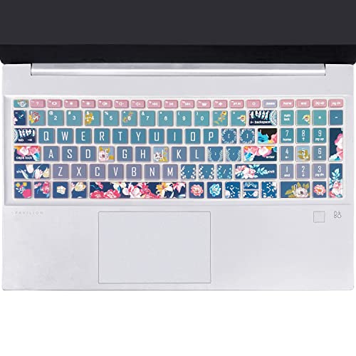 Keyboard Cover for 15.6 HP Laptop 15-fc 15-fd 15t-fd 15z-fc Series, HP Pavilion 15-eg 15t-eg 15-eh 15-er, 17z-ca 17-cn 17-cp 17z-cp Series Red Flower - color: Red Flower