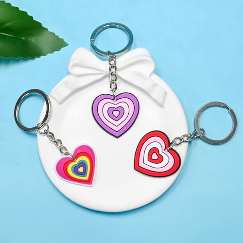 Keychains Bulk,Funny Key Chain for Prizes Incentives Holiday Gifts Birthday Party Favors - color: 20pcs Heart Keychains
