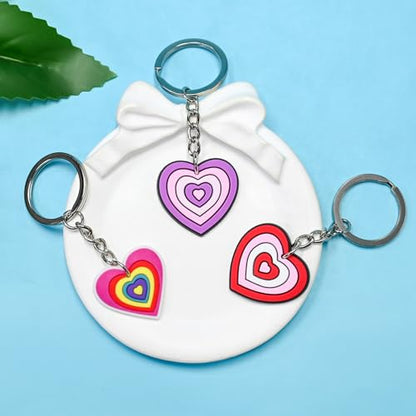 Keychains Bulk,Funny Key Chain for Prizes Incentives Holiday Gifts Birthday Party Favors - color: 20pcs Heart Keychains
