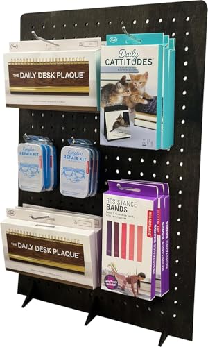 Torched Pegboard Display Stand for Jewelry, Craft Shows, Selling, Vendor Events, Tools, Peg Board Accessories Rack Organizer, XXL 15.75" L x 4.3" W x 23.75" H, Ebony - color: Ebony, size: XX-Large