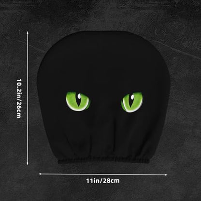 Dujiea 2 Pack Black Cat Eye Car Headrest Covers, Universal Soft Car Seat Head Rest Cover Protector, Vehicle Accessories Fabric Headrest Cover for Cars Vans Trucks - color: Black Cat Eye