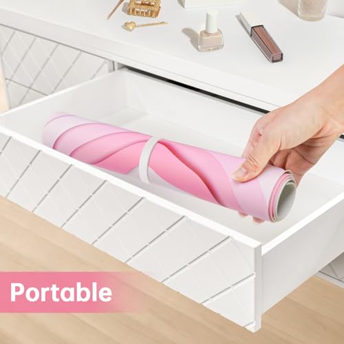 Dual-Sided PU Leather Desk Mat Blotter for Office, Home, Computer, Keyboard, Mouse, 15.7"x31.5" Large Non-Slip Writing Mat with Travel Storage Strap, Waterproof Easy to Clean (Pink Minimalist) - style: Pink Minimalist
