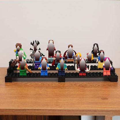 Brick Minifigure Display Case – 3-Tier Display Stand for LEGO Minifigures – Holds 35 Figures – Black Organizer Shelf for Collectors | Great Gift for Minifigure Lovers - size: 1 Pack 3-Tier