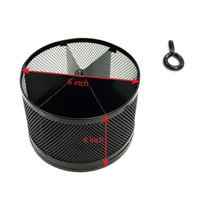 SETTFRFE Mesh Rotating Pen Holder for Desk, Black, 6-Slot | Large Pen Container with Handle, Multi-Functional Desk Organizer for Office Supplies, Art Tools & Makeup Brushes