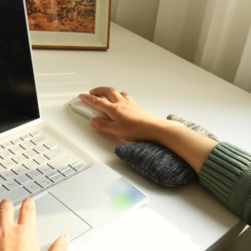 Large Mouse Wrist Rest Bean Bag, Ergonomic Mouse Support Pad Filled Ergo Beads for Computer, Laptop, PC Gaming (Dark Gray) - color: Dark Gray