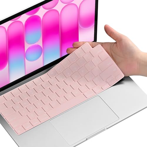 EooCoo Premium Keyboard Cover Skin Protector, Laptop Accessories Compatible with 2026 2025 2024 2023 2022 2021 M5-M1 Pro/Max MacBook Pro 14/16, M5-M2 MacBook Air 13/15, 2026 MacBook Neo 13, Pink - color: Pink