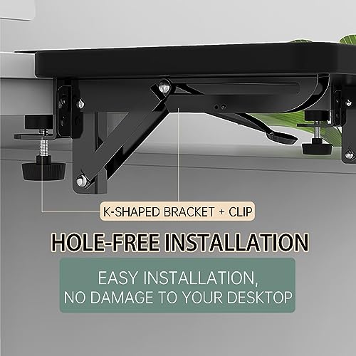 OUGIC Ergonomic Desk Extension Tray, 30 x 15 cm, Clamp Without Perforation, Foldable Keyboard Drawer Tray, Wrist Rest, Computer Stand - color: Maple, size: 15cm*30cm