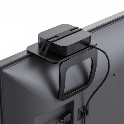 Universal Cable Box Mount & TV Top Shelf - No-Tool Apple TV Wall Mount Alternative, Holder & TV Shelf for Cable Box - Discreet Behind TV Shelf for Box streming Device and Apple TV 4K (Universal)
