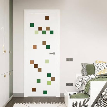 GTOTd Pixel Block Wall Decal Stickers Wallpaper（4 Sheet,80 Blocks） | Peel and Stick Nursery Playroom Decor Kids Bedroom Home Classroom Living Room Kitchen Decorations Art
