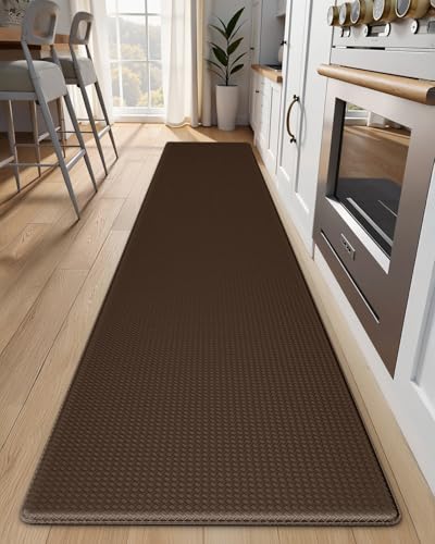 Kitchen Mats for Floor - 17"x95" Anti Fatigue Mats for Kitchen Floor - Non Slip Cushioned Rugs for Standing - Brown - color: Brown, size: 1pc: 17" x 95" x 0.4"