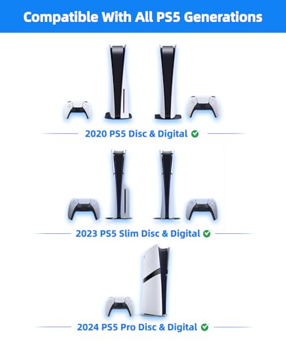 PS5 Wall Mount Aluminum Alloy Compatible with All PS5 Generations Holds Two Controllers Unimpeded Heat Dissipation Ps5 Accessories Universal for Living Room and Bedroom (Silver) - color: Silver