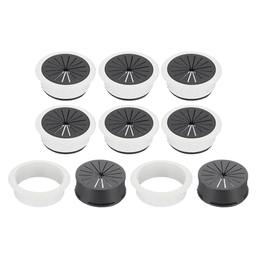 PATIKIL 50mm/ 2 inch Desk Grommet,8pcs Desk Cord Hole Cover Desk Cable Hole Grommet Cover Sturdy ABS Plastic Round for Cables Cabinets Desktop Equipment Wiring Organizing, White - color: White, size: 50mm