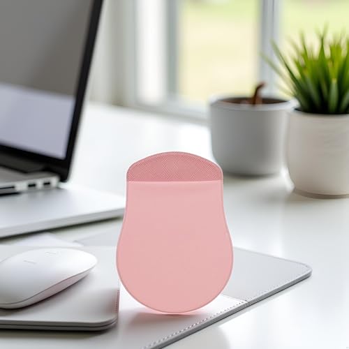 Pink Universal Stick-On Mouse Pouch Holder for Sleevefor Laptop Reusable Adhesive Storage Mouse Holder, Cover Office Worker Mouses Storage Bag for Laptop Pads