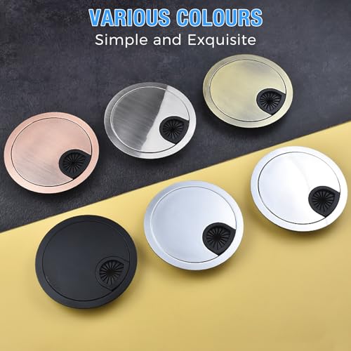 Desk Grommet 2" (50 mm), Desk Cord Hole Cover, Cable Grommet Metal Zinc Alloy Materilal, Desk Hole Grommet for Office and Home Table Cable, Detachable Cable Cord Organizer (Copper Red 1 Pcs) - size: 2" (50 mm), style: Copper Red