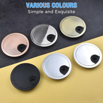 Desk Grommet 2-3/8" (60 mm), Desk Cord Hole Cover, Cable Grommet Metal Zinc Alloy Materilal, Desk Hole Grommet for Office and Home Table Cable, Detachable Cable Cord Organizer (Matte Silver 1 Pcs) - size: 2-3/8" (60 mm), style: Matte Silver