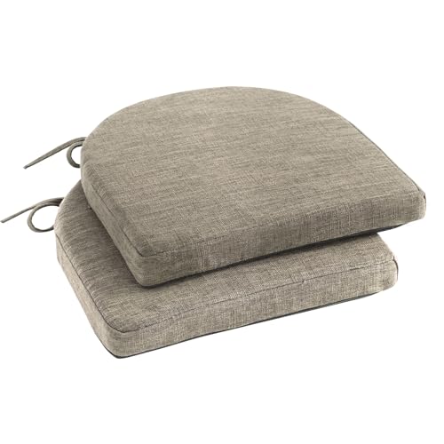 IPYNBAP Chair Cushions for Dining Chairs, Kitchen Chair Cushions, 16'' x 16'' x 2'', Non Slip Indoor Seat Cushions, Chair Pads for Dining Chairs with Ties & Removable Cover, Set of 2, Khaki - color: Khaki, size: 2 Count(Pack of 1)