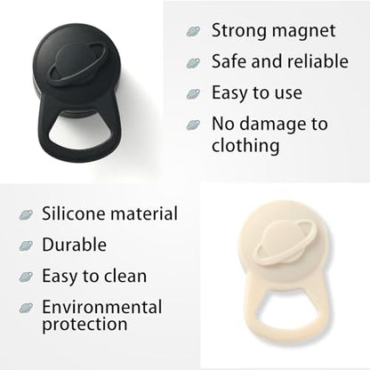 Magnetic Glasses Holder for Clothing Strong Silicone Sunglass Clip, Eyeglass holder Hands-Free Eyewear & Badge Keeper for Travel, Beach（ 2-pack）
