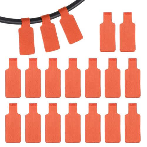 PATIKIL 16Pcs Cable Labels Tags, 1.8" Write on Wire Tags Cord Labels Hook Loop Rectangle Cable Ties for Electronics Organize Wire Classify Identification Management, Orange - color: Orange