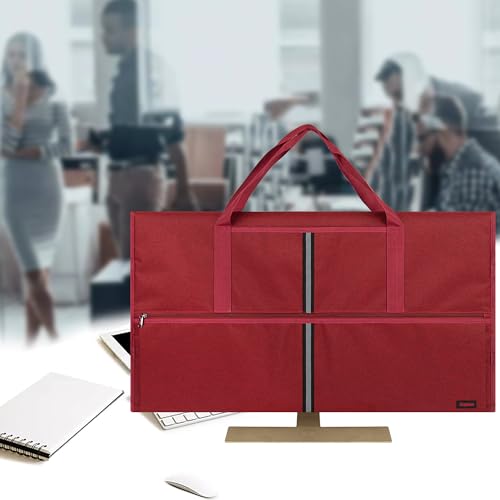 Travel Carrying Bag Compatible with 32" All-in-One Desktop Computer and 32" Monitor (Dark Red) - color: Dark Red