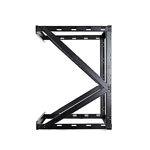 AEONS 12U 2-Post Wall Mount Open Frame 19-Inch IT Network Server A/V Equipment Rack 18” Depth 12-24 Threaded 150lbs Weight Capacity, Black - style: 12U-2Post