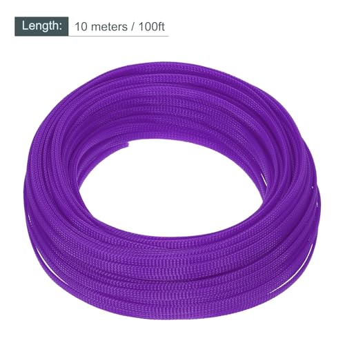 uxcell Expandable Sleeving, 1/4-inch 100ft Cable Sleeve, Purple - color: Purple, size: 1/4" x 100 Ft