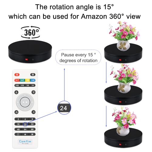 32cm Rotating Platform, 350lbs Capacity Motorized Electric Turntable, Heavy Duty Motorized Rotating base, Large Motorized Rotating Display Stand,Photography Turntable for Photography,Exhibition - size: 12.6inch/Black/300Lbs Load