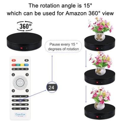 32cm Rotating Platform, 350lbs Capacity Motorized Electric Turntable, Heavy Duty Motorized Rotating base, Large Motorized Rotating Display Stand,Photography Turntable for Photography,Exhibition - size: 12.6inch/Black/300Lbs Load