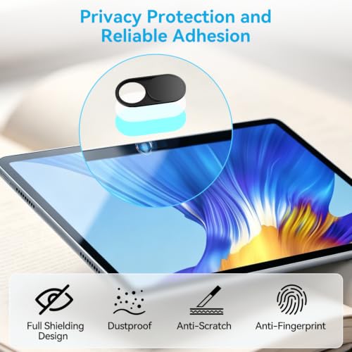 CloudValley Upgrade Webcam Camera Cover, [6-Pack] 0.023 inch Metal Camera Cover Slide for Mac, iPad, MacBook Pro, MacBook Air, Laptops, PC/Computer, Tablets, Web Blocker Protect Your Privacy - color: Black-Oval, size: 6 packs webcam cover