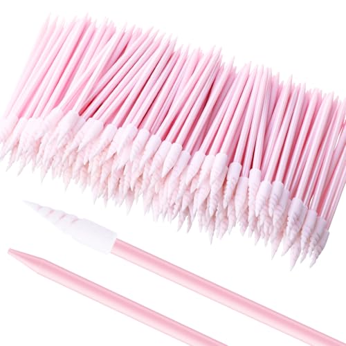 Chinco 200 Pcs Cleaning Swabs 2.56 Inch Sponge Tip Swabs Sticks for Printer Heads, Scanners, Camera Lenses, Chip Hard Disk Industries, Optical Lenses and Optical Equipment Makeup(Pink) - color: Pink