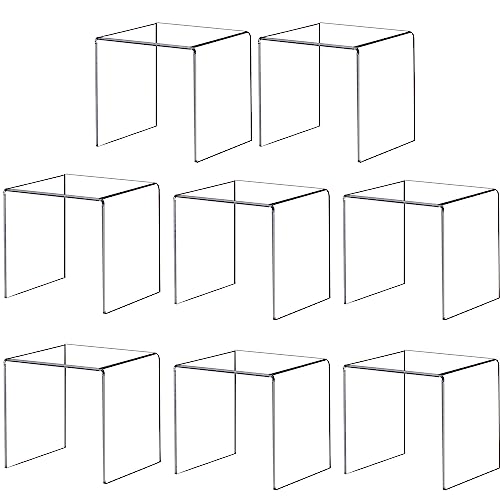 Acylic Riser Square Display Stand For Cupcakes,Amiibo Funko Pop Figures, Dessert, Jewelry, Arts and Crafts (Clear, 8P-6INCH) - color: Clear, size: 8P-6INCH
