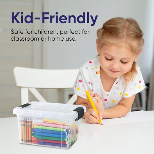 Superio Mini Storage Container Plastic Crayon Box Art Supplies and Sewing Case Stackable Clear Small Organizer for Beads, Stationery, Chalk, and Food, 1.4 Quart, 3 Pack - size: 1.4 Quarts, style: 3 Pack